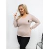 Dámska blúzka plus size béžová RV-BZ-A-161.63 (Farba Béžová, Veľkosť ONE SIZE)