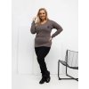Dámska blúzka plus size hnedá RV-BZ-A-161.63 (Farba Hnedá, Veľkosť ONE SIZE)