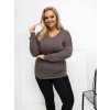 Dámska blúzka plus size hnedá RV-BZ-A-161.63 (Farba Hnedá, Veľkosť ONE SIZE)