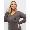Dámska blúzka plus size hnedá RV-BZ-A-161.63 (Farba Hnedá, Veľkosť ONE SIZE)