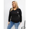 Dámska blúzka plus size čierna RV-BZ-A-161.63 (Farba Čierna, Veľkosť ONE SIZE)