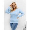 Dámska blúzka plus size svetlo-modrá RV-BZ-A-161.63 (Farba Svetlo-modrá, Veľkosť ONE SIZE)