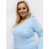 Dámska blúzka plus size svetlo-modrá RV-BZ-A-161.63 (Farba Svetlo-modrá, Veľkosť ONE SIZE)