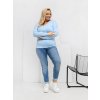 Dámska blúzka plus size svetlo-modrá RV-BZ-A-161.63 (Farba Svetlo-modrá, Veľkosť ONE SIZE)