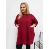Dámska blúzka plus size bordová RV-BZ-A1076.00 (Farba Bordová, Veľkosť ONE SIZE)