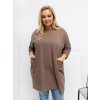 Dámska blúzka plus size tmavo-béžová RV-BZ-A1076.00 (Farba Tmavo-béžová, Veľkosť ONE SIZE)