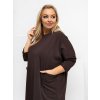 Dámska blúzka plus size tmavo-hnedá RV-BZ-A1076.00 (Farba Tmavo-hnedá, Veľkosť ONE SIZE)