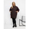 Dámska blúzka plus size tmavo-hnedá RV-BZ-A1076.00 (Farba Tmavo-hnedá, Veľkosť ONE SIZE)