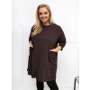 Dámska blúzka plus size tmavo-hnedá RV-BZ-A1076.00 (Farba Tmavo-hnedá, Veľkosť ONE SIZE)