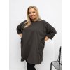 Dámska blúzka plus size tmavá-khaki RV-BZ-A1076.00 (Farba Tmavá-khaki, Veľkosť ONE SIZE)