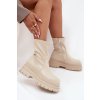 Boty Na Masivní Platformě Eko Kůže Béžové Kylira (Veľkosť 40)