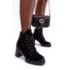 Členkové topánky na podpätku  čierne kód obuvi 60441 W.CZARNY (Veľkosť 38)