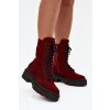 Dámské workery z pravé nubukové kůže s vyhříváním Zazoo 4213 bordó (Veľkosť 36)