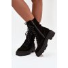Dámské workery z přírodní semišové kůže vyhřívané Zazoo 4213 Černé (Veľkosť 36)