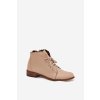 Kožené Boty Na Plochém Podpatku Béžové Zazoo 2964 (Veľkosť 35)