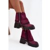 Kožené dámské kotníčkové boty s obráteným límcem Maciejka 07145-23 bordó (Veľkosť 36)