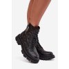 Kožené dámské kotníkové boty s efektem mačkání a sponou Artiker 57C1008 Černé (Veľkosť 36)