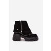 Kožené dámské kotníkové boty s obráceným lemem Maciejka 07145-01 Černé (Veľkosť 36)