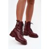 Kožené dámské workery na klíně s ozdobným detailem Artiker 57C0211 bordó (Veľkosť 36)