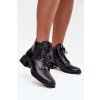 Kožené lakované dámské kotníkové boty na klínu Artiker 57C1117 Černé (Veľkosť 36)