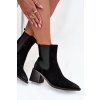 Kožené semišové dámské boty na podpatku vyhřáté Artiker 57C0049 Černé (Veľkosť 36)