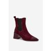 Kožené semišové dámské boty na podpatku vyhřívané Artiker 57C0048 bordó (Veľkosť 36)
