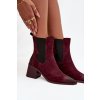 Kožené semišové dámské boty na podpatku vyhřívané Artiker 57C0048 bordó (Veľkosť 36)