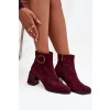 Semišové kotníčkové boty na podpatku s vyztuženým detailem Artiker 57C0016 bordó (Veľkosť 36)
