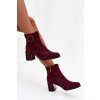 Semišové kotníčkové boty na podpatku s vyztuženým detailem Artiker 57C0016 bordó (Veľkosť 36)