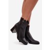 Zateplené kožené boty na podpatku Maciejka K7203-04 Černé (Veľkosť 36)