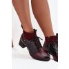 Zazoo 60503 kožené kotníkové boty na podpatku vyhřívané bordó (Veľkosť 36)