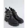 Čierne dámske členkové topánky na rovnej podrážke, kód produktu NC1127 (Veľkosť 35)