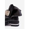 Čierne dámske členkové topánky s eko koženým zvrškom a zipsom, kód produktu NC1189 BLACK (Veľkosť 36)