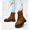 Dámske členkové topánky hnedé kód SL-A30 - GM SL-A30 LEOPARD PRINT 38 - GM (Veľkosť 38)