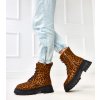 Dámske členkové topánky hnedé kód SL-A30 - GM SL-A30 LEOPARD PRINT 38 - GM (Veľkosť 38)