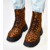 Dámske členkové topánky hnedé kód SL-A30 - GM SL-A30 LEOPARD PRINT 38 - GM (Veľkosť 38)