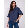 Dámska blúzka over size granatovo-modrá D70089M11339A (Farba Granatovo-modrá, Veľkosť L)