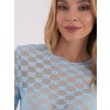Dámska blúzka s čipkou svetlo-modrá PM-BZ-SF127.75 (Farba Svetlo-modrá, Veľkosť ONE SIZE)
