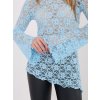 Dámska blúzka s čipkou svetlo-modrá PM-BZ-SF128.50 (Farba Svetlo-modrá, Veľkosť ONE SIZE)