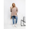 Dámska blúzka plus size tmavo-béžová RV-BZ-7054-1.06 (Farba Tmavo-béžová, Veľkosť ONE SIZE)