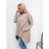 Dámska blúzka plus size tmavo-béžová RV-BZ-7054-1.06 (Farba Tmavo-béžová, Veľkosť ONE SIZE)