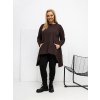 Dámska blúzka plus size tmavo-hnedá RV-BZ-7054-1.06 (Farba Tmavo-hnedá, Veľkosť ONE SIZE)