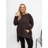 Dámska blúzka plus size tmavo-hnedá RV-BZ-7054-1.06 (Farba Tmavo-hnedá, Veľkosť ONE SIZE)