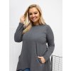 Dámska blúzka plus size tmavo-sivá RV-BZ-7054-1.06 (Farba Tmavo-sivá, Veľkosť ONE SIZE)