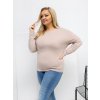 Dámska blúzka plus size béžová RV-BZ-A-163.09 (Farba Béžová, Veľkosť ONE SIZE)
