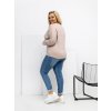 Dámska blúzka plus size béžová RV-BZ-A-163.09 (Farba Béžová, Veľkosť ONE SIZE)