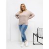 Dámska blúzka plus size béžová RV-BZ-A-163.09 (Farba Béžová, Veľkosť ONE SIZE)