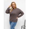Dámska blúzka plus size hnedá RV-BZ-A-163.09 (Farba Hnedá, Veľkosť ONE SIZE)