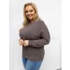 Dámska blúzka plus size hnedá RV-BZ-A-163.09 (Farba Hnedá, Veľkosť ONE SIZE)