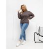 Dámska blúzka plus size hnedá RV-BZ-A-163.09 (Farba Hnedá, Veľkosť ONE SIZE)